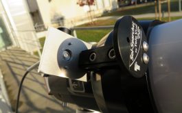 2017/11 - The fluoride optical fiber mounted on the side of the telescope, collecting light from the Sun through a small aperture and conveying it to SPIRou inside the clean room at IRAP / OMP (©Z.Challita - IRAP/OMP)