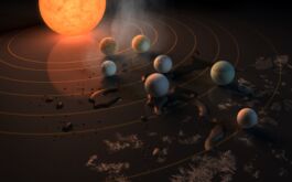 2017/07 - Artist view of the 7 planets recently discovered around Trappist-1 (©NASA)