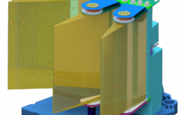 2015/08 - CAD View of the prisms onto their support to form the overall triple-prism-train cross-disperser of the SPIRou spectrograph (©SPIRou team)