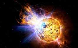 2018/04/24 - Artist view of an active red dwarf similar to AD Leo, known for its huge flares (©Casey Reed/NASA)