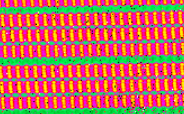 2017/07 - Spectral lines of Fabry Perot images collected with SPIRou, used to measure radial velocity drifts of the cryogenic spectrograph. The full Fabry Perot images contains more than ten thousands of such lines over the full spectral domain (©IRAP / OMP)